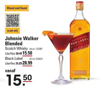 Sligro Johnnie Walker Blended Scotch Whisky Of Black Label aanbieding