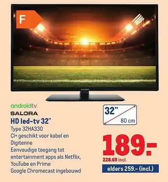 Makro Salora HD Led-TV 32 aanbieding