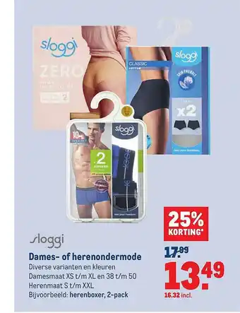 Makro Sloggi Dames- Of Herenondermode 25% Korting aanbieding