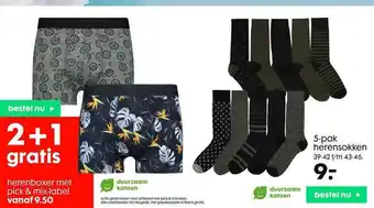 HEMA 5-pak Herensokken aanbieding