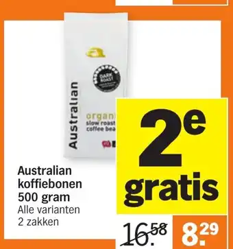 Albert Heijn Australian koffiebonen 500 gram aanbieding