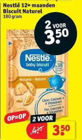 Kruidvat Nestlé 12+ Maanden Biscuit Naturel aanbieding