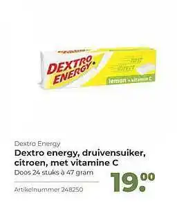 Bidfood Dextro Energy, Druivensuiker, Citroen, Met Vitamine C aanbieding