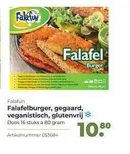 Bidfood Falafun Falafelburger, Gegaard, Veganistisch, Glutenvrij aanbieding