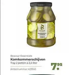 Bidfood Bravour Essentials Komkommerschijven aanbieding