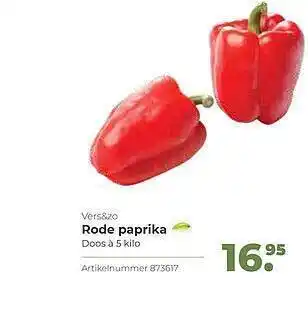 Bidfood Vers&Zo Rode Paprika aanbieding