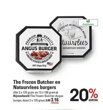 Sligro The Frozen Butcher En Natuurvlees Burgers 20% Korting aanbieding