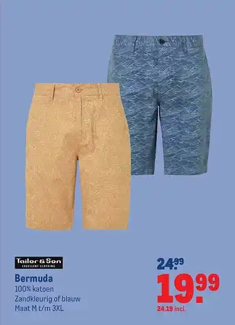 Makro Tailor & Son Bermuda aanbieding