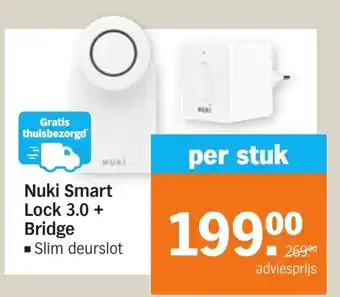 Albert Heijn Nuki Smart Lock 3.0 + Bridge per stuk aanbieding