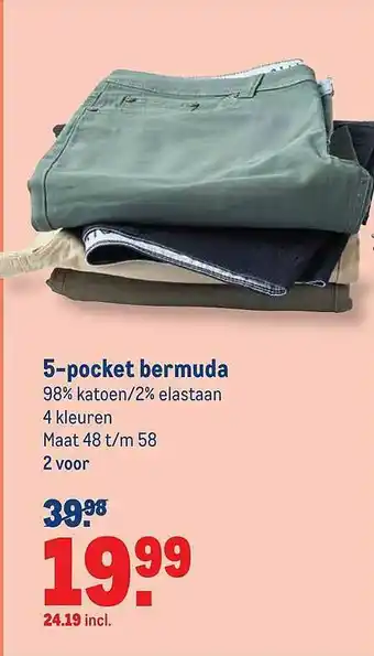 Makro 5-Pocket Bermuda aanbieding