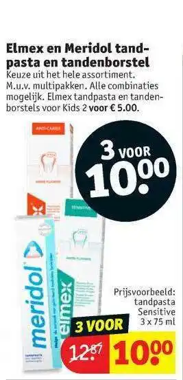 Kruidvat Elmex En Meridol Tandpasta En Tandenborstel aanbieding