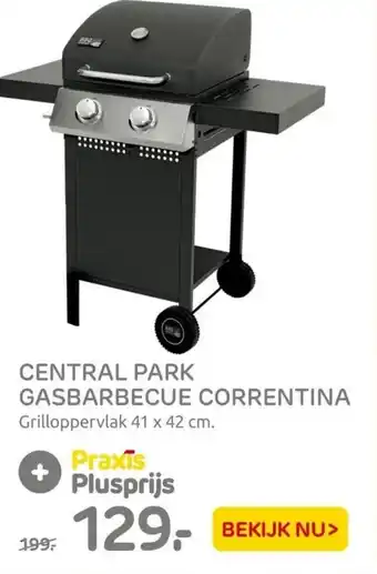 Praxis Central Park Gasbarbecue Correntina 41 x 42 cm aanbieding