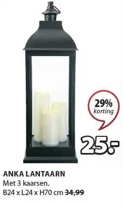 Jysk Anka lantaarn 29% Korting 24x24x70 cm aanbieding