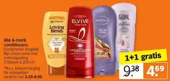 Albert Heijn A-merk conditioners 1+1 aanbieding