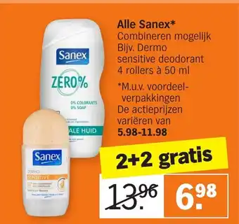 Albert Heijn Sanex 2+2 aanbieding