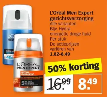 Albert Heijn L'Oreal Man Expert gezichtsverzorging aanbieding