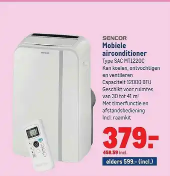 Makro Sencor mobiele airconditioner sac mt1220c aanbieding