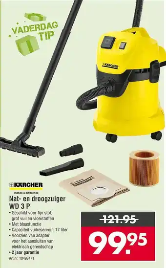 Enorm Kärcher nat- en droogzuiger wd 3 P aanbieding