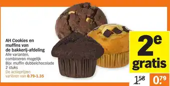 Albert Heijn AH Cookies en muffins van de bakkerij-afdeling aanbieding
