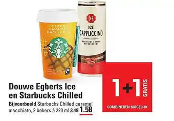 Sligro Douwe egberts ice en starbucks chilled 1+1 Gratis aanbieding