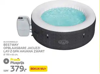 Praxis Bestway opblaasbare jacuzzi lay-z-spa havana zwart 180 x 66 cm. aanbieding