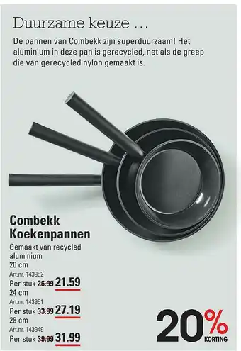 Sligro Combekk koekenpannen aanbieding