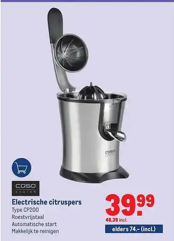 Makro Caso design electrische citruspers cp200 aanbieding