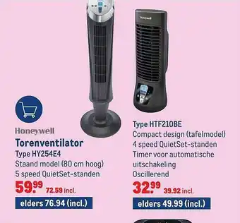 Makro Honeywell torenventilator aanbieding