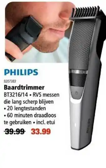 Marskramer Philips baardtrimmer bt3216-14 aanbieding