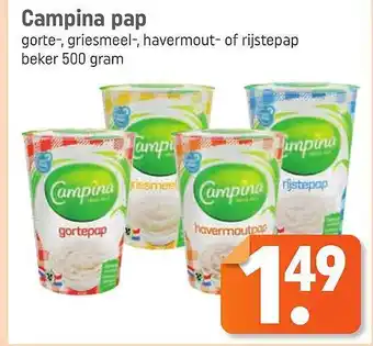 Lekker Makkelijk Campina Pap Gorte-, Griesmeel-, Havermout- Of Rijstepap aanbieding