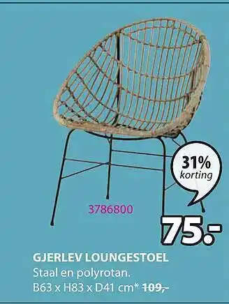 Jysk Gjerlev Loungestoel 31% Korting aanbieding