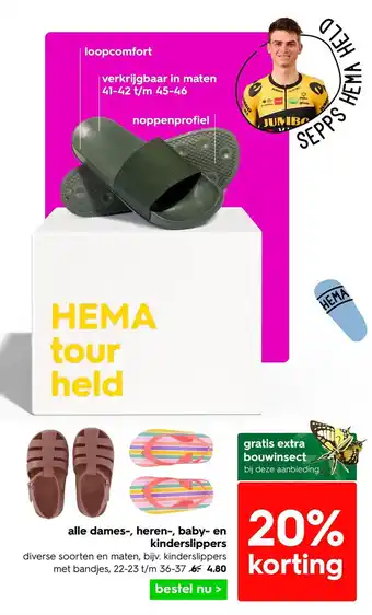 HEMA alle dames-, heren-, baby- en kinderslippers aanbieding