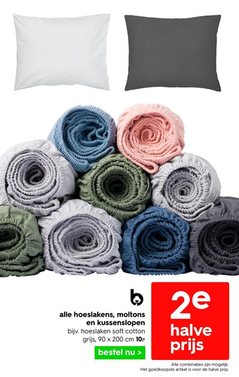 HEMA alle hoeslakens, moltons en kussenslopen aanbieding