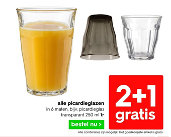 HEMA alle picardieglazen aanbieding