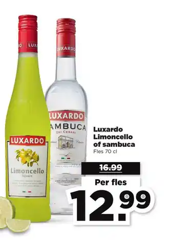 PLUS Luxardo limoncello of sambuca 70 cl aanbieding