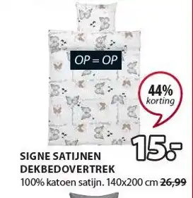 Jysk SIGNE SATIJNEN DEKBEDOVERTREK aanbieding