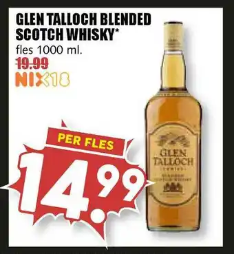 MCD Supermarkt Glen talloch blended scotch whisky 1000 ml aanbieding