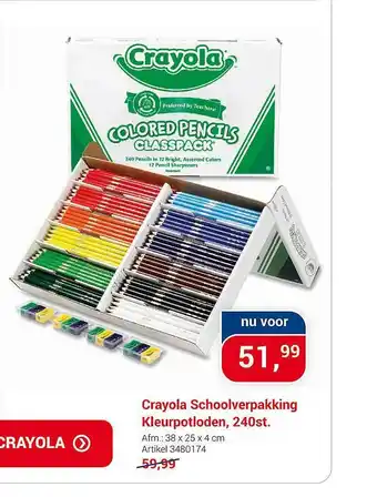 Lobbes Crayola schoolverpakking kleurpotloden, 240st. aanbieding