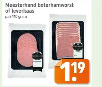 Lekker Makkelijk Meesterhand boterhamworst of leverkaas 110 gram aanbieding