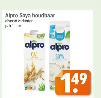 Lekker Makkelijk Alpro soya houdbaar 1 liter aanbieding