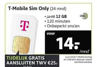 Welcom T-Mobile Sim Only aanbieding