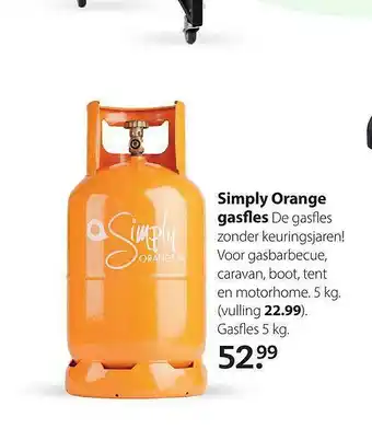 Boerenbond Simply orange gasfles aanbieding