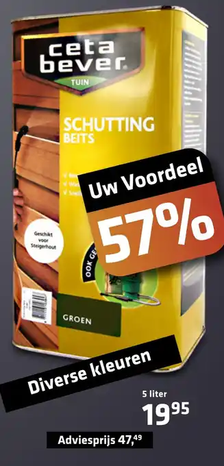 De voordeelmarkt Ceta bever. tuin schutting beits 5 liter aanbieding