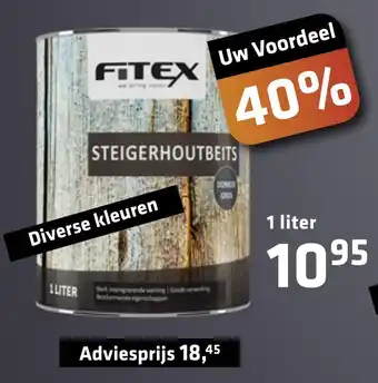 De voordeelmarkt Fitex steigerhoutbeits 1 liter aanbieding