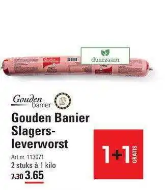 Sligro Gouden banier slagersleverworst aanbieding