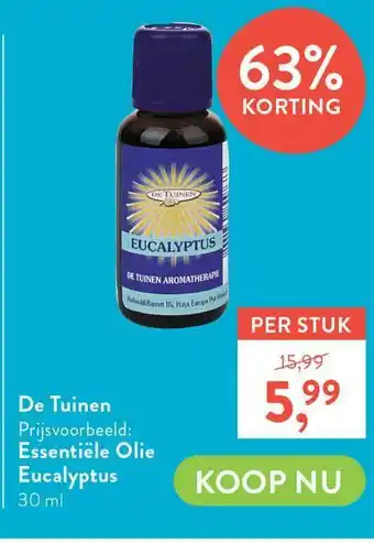 Holland & Barrett De tuinen essentiële olie eucalyptus aanbieding