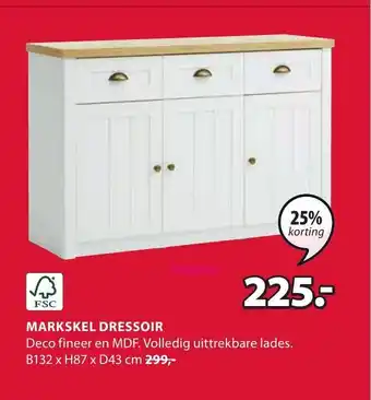 Jysk Markskel dressoir B132 x H87 x D43 cm aanbieding