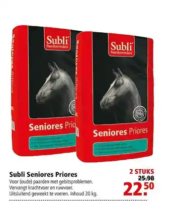 Welkoop Subli seniores priores aanbieding