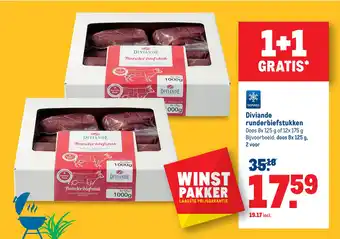 Makro Diviande runderbiefstukken aanbieding