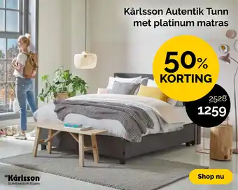 Beter Bed Kårlsson Autentik Tunn met platinum matras aanbieding